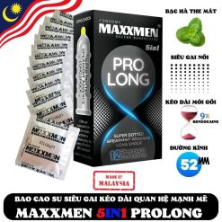 Bao cao su Maxxmen Prolong 5in1 kéo dài quan hệ, gai nổi lớn