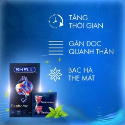 Bao cao su Shell Seahorse - Kéo dài thời gian - Hộp 10 cái 1